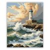 Dühöngő hullámok a világítótoronynál - számfestő készlet - Számfestő.hu - 40×50cm - Keret nélkül