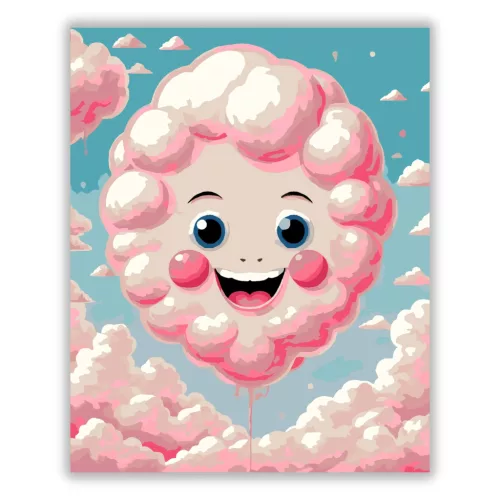 Derűs felhőmosoly - számfestő készlet - Számfestő.hu - 50×60cm - Keret nélkül