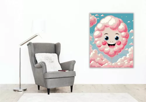 Derűs felhőmosoly - számfestő készlet - Számfestő.hu - 60×70cm - Keretre feszítve