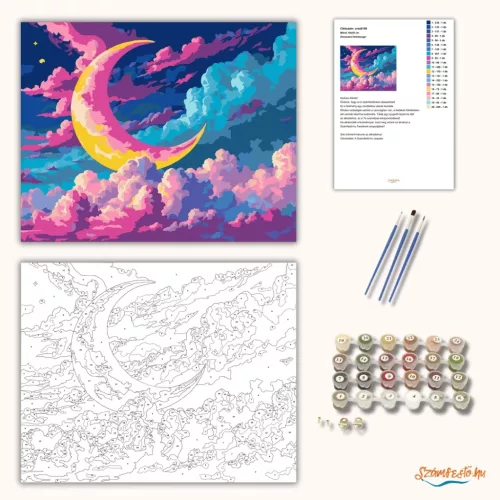 Álomszerű felhőtenger - számfestő készlet - Számfestő.hu - 80×100cm - Keretre feszítve