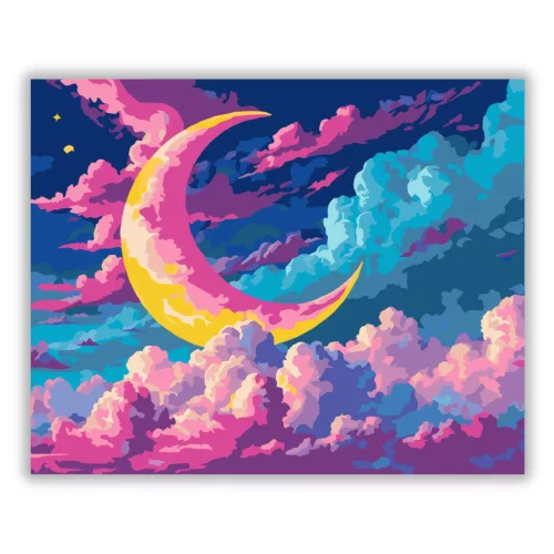 Álomszerű felhőtenger - számfestő készlet - Számfestő.hu - 80×100cm - Keretre feszítve