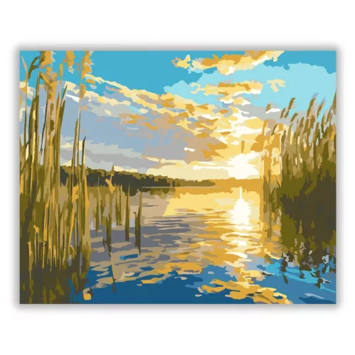Aranyló nádas - számfestő készlet - Számfestő.hu - 60×70cm - Keret nélkül