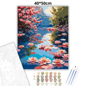Nyugalmas tavirózsák - számfestő készlet - Számfestő.hu - 40×50cm - Keret nélkül