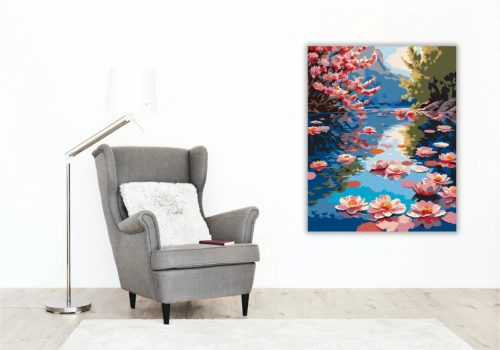 Nyugalmas tavirózsák - számfestő készlet - Számfestő.hu - 40×50cm - Keret nélkül
