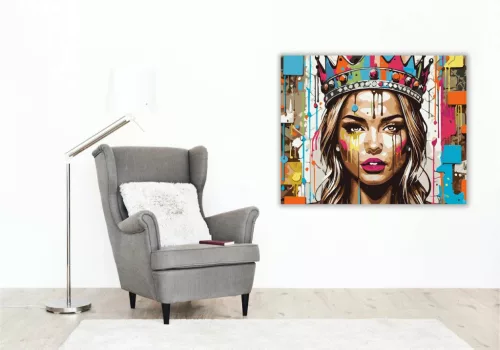 Merész ékköves korona - számfestő készlet - Számfestő.hu - 40×50cm - Keretre feszítve