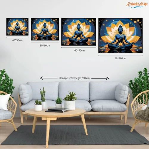 Csillagfényes meditáció - számfestő készlet - Számfestő.hu - 40×50cm - Keret nélkül