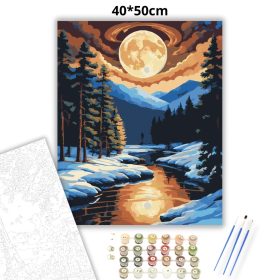 Csendes téli patak - számfestő készlet - Számfestő.hu - 40×50cm - Keret nélkül