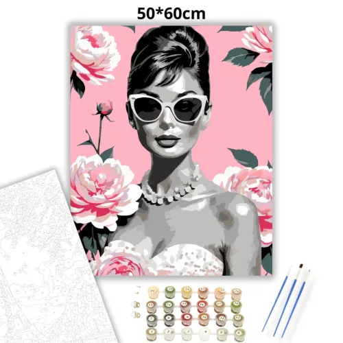 Gyöngysoros pillantás - számfestő készlet - Számfestő.hu - 50×60cm - Keret nélkül