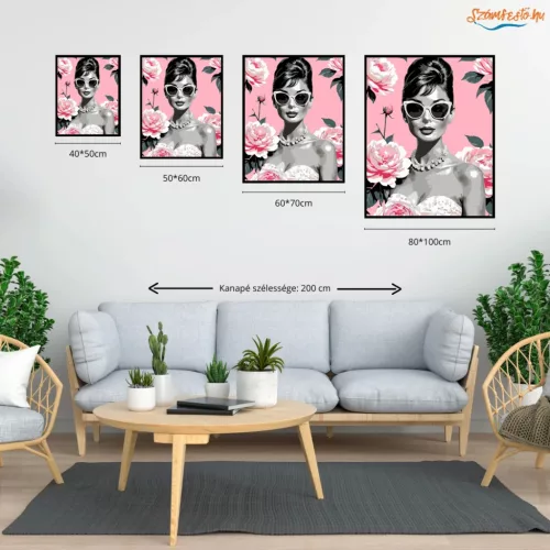 Gyöngysoros pillantás - számfestő készlet - Számfestő.hu - 50×60cm - Keretre feszítve