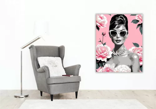 Gyöngysoros pillantás - számfestő készlet - Számfestő.hu - 60×70cm - Keret nélkül