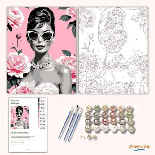 Gyöngysoros pillantás - számfestő készlet - Számfestő.hu - 80×100cm - Keretre feszítve