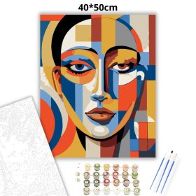 Geometrikus tekintet - számfestő készlet - Számfestő.hu - 40×50cm - Keret nélkül