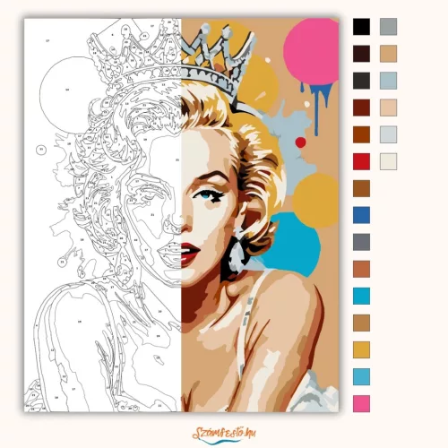 Fenséges tiara - számfestő készlet - Számfestő.hu - 60×70cm - Keretre feszítve