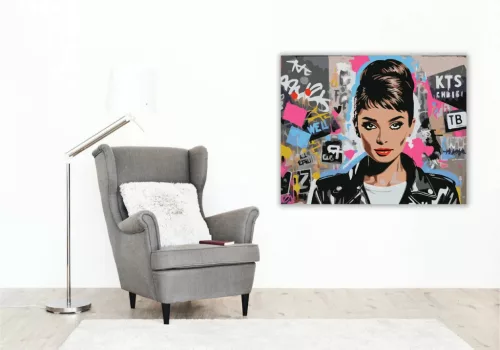 Városi graffiti-portré - számfestő készlet - Számfestő.hu - 80×100cm - Keretre feszítve