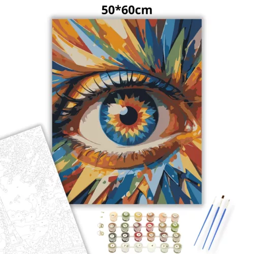 Karcos pillantás - számfestő készlet - Számfestő.hu - 50×60cm - Keret nélkül