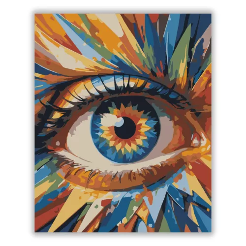 Karcos pillantás - számfestő készlet - Számfestő.hu - 60×70cm - Keretre feszítve