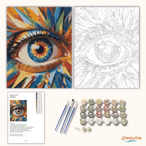 Karcos pillantás - számfestő készlet - Számfestő.hu - 80×100cm - Keretre feszítve