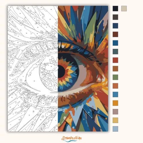 Karcos pillantás - számfestő készlet - Számfestő.hu - 80×100cm - Keretre feszítve