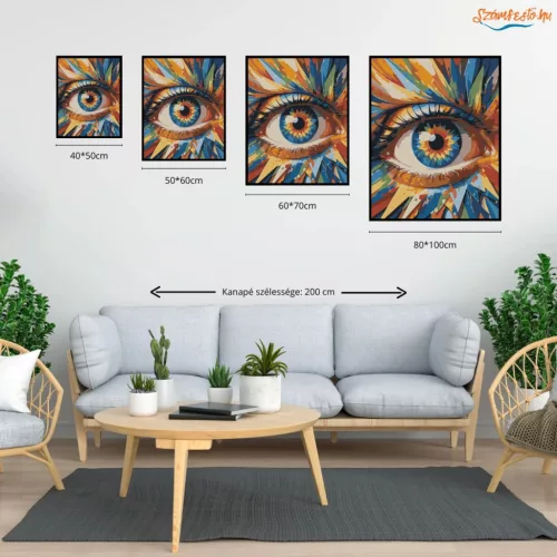 Karcos pillantás - számfestő készlet - Számfestő.hu - 80×100cm - Keretre feszítve