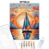 Csendes vitorlás alkony - számfestő készlet - Számfestő.hu - 50×60cm - Keretre feszítve