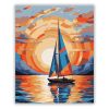 Csendes vitorlás alkony - számfestő készlet - Számfestő.hu - 80×100cm - Keretre feszítve