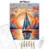 Csendes vitorlás alkony - számfestő készlet - Számfestő.hu - 40×50cm - Keret nélkül