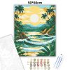Csendes pálmafás öböl - számfestő készlet - Számfestő.hu - 50×60cm - Keret nélkül