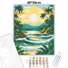 Csendes pálmafás öböl - számfestő készlet - Számfestő.hu - 40×50cm - Keret nélkül