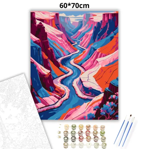 Szilaj folyókanyar - számfestő készlet - Számfestő.hu - 60×70cm - Keret nélkül