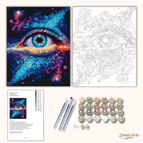 Misztikus csillag tekintete - számfestő készlet - Számfestő.hu - 50×60cm - Keretre feszítve