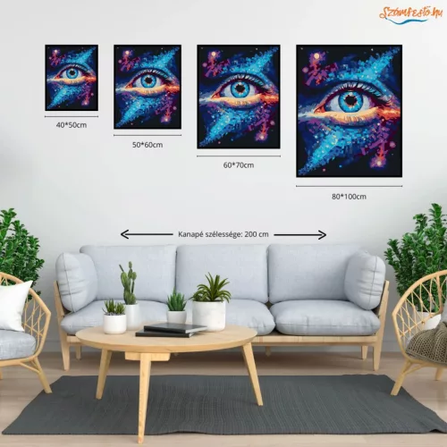 Misztikus csillag tekintete - számfestő készlet - Számfestő.hu - 50×60cm - Keret nélkül