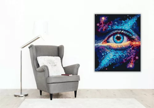Misztikus csillag tekintete - számfestő készlet - Számfestő.hu - 50×60cm - Keretre feszítve