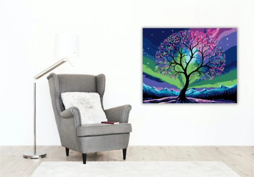 Sarki fény fája - számfestő készlet - Számfestő.hu - 60×70cm - Keret nélkül
