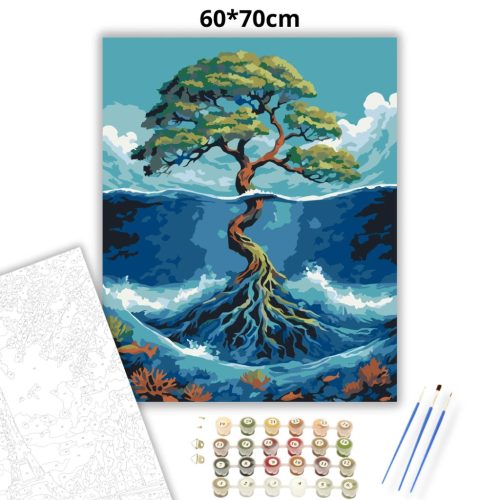 Vad hullámok fája - számfestő készlet - Számfestő.hu - 60×70cm - Keret nélkül