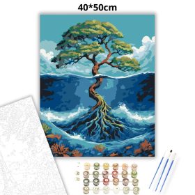 Vad hullámok fája - számfestő készlet - Számfestő.hu - 40×50cm - Keret nélkül