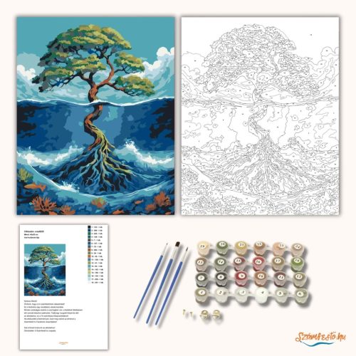 Vad hullámok fája - számfestő készlet - Számfestő.hu - 40×50cm - Keret nélkül