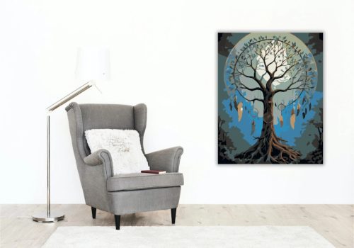 Misztikus álomfogó fa - számfestő készlet - Számfestő.hu - 40×50cm - Keret nélkül