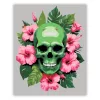Vibráló hibiszkuszos koponya - számfestő készlet - Számfestő.hu - 40×50cm - Keret nélkül