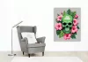 Vibráló hibiszkuszos koponya - számfestő készlet - Számfestő.hu - 40×50cm - Keret nélkül