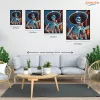 Neonvárosi csontváz - számfestő készlet - Számfestő.hu - 40×50cm - Keret nélkül