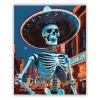 Neonvárosi csontváz - számfestő készlet - Számfestő.hu - 40×50cm - Keret nélkül