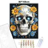 Csillagszemű koponya - számfestő készlet - Számfestő.hu - 80×100cm - Keret nélkül