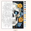 Csillagszemű koponya - számfestő készlet - Számfestő.hu - 80×100cm - Keret nélkül