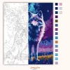 Misztikus farkas tekintete - számfestő készlet - Számfestő.hu - 60×70cm - Keretre feszítve