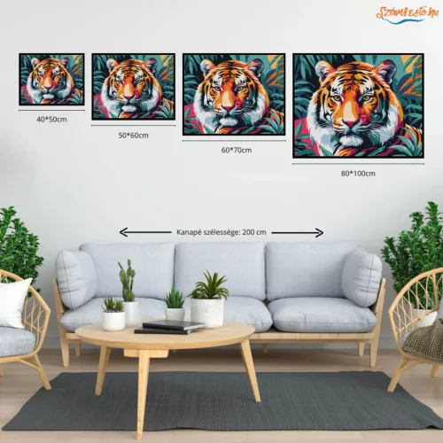 Vad tigris a lombok közt - számfestő készlet - Számfestő.hu - 50×60cm - Keretre feszítve