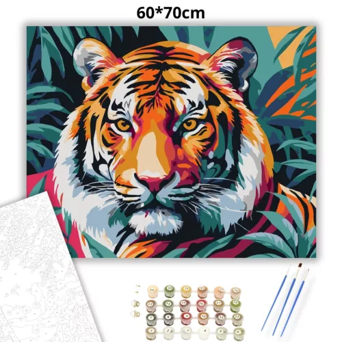Vad tigris a lombok közt - számfestő készlet - Számfestő.hu - 60×70cm - Keret nélkül