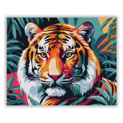 Vad tigris a lombok közt - számfestő készlet - Számfestő.hu - 80×100cm - Keretre feszítve