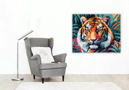 Vad tigris a lombok közt - számfestő készlet - Számfestő.hu - 80×100cm - Keretre feszítve