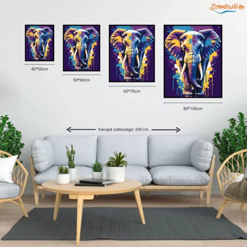 Szilaj agyarak - számfestő készlet - Számfestő.hu - 60×70cm - Keretre feszítve