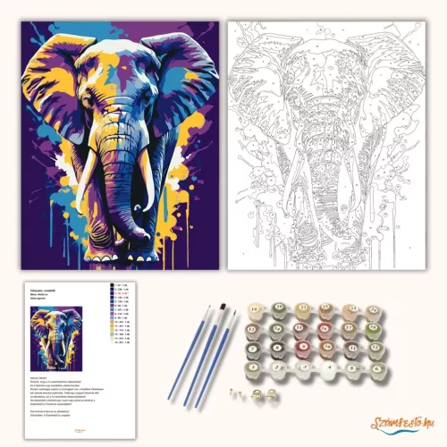 Szilaj agyarak - számfestő készlet - Számfestő.hu - 40×50cm - Keretre feszítve